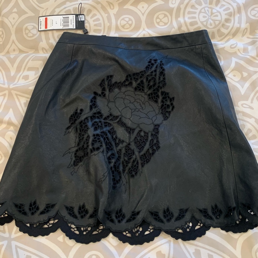 Black leather skirt by BCBG. New with tags!